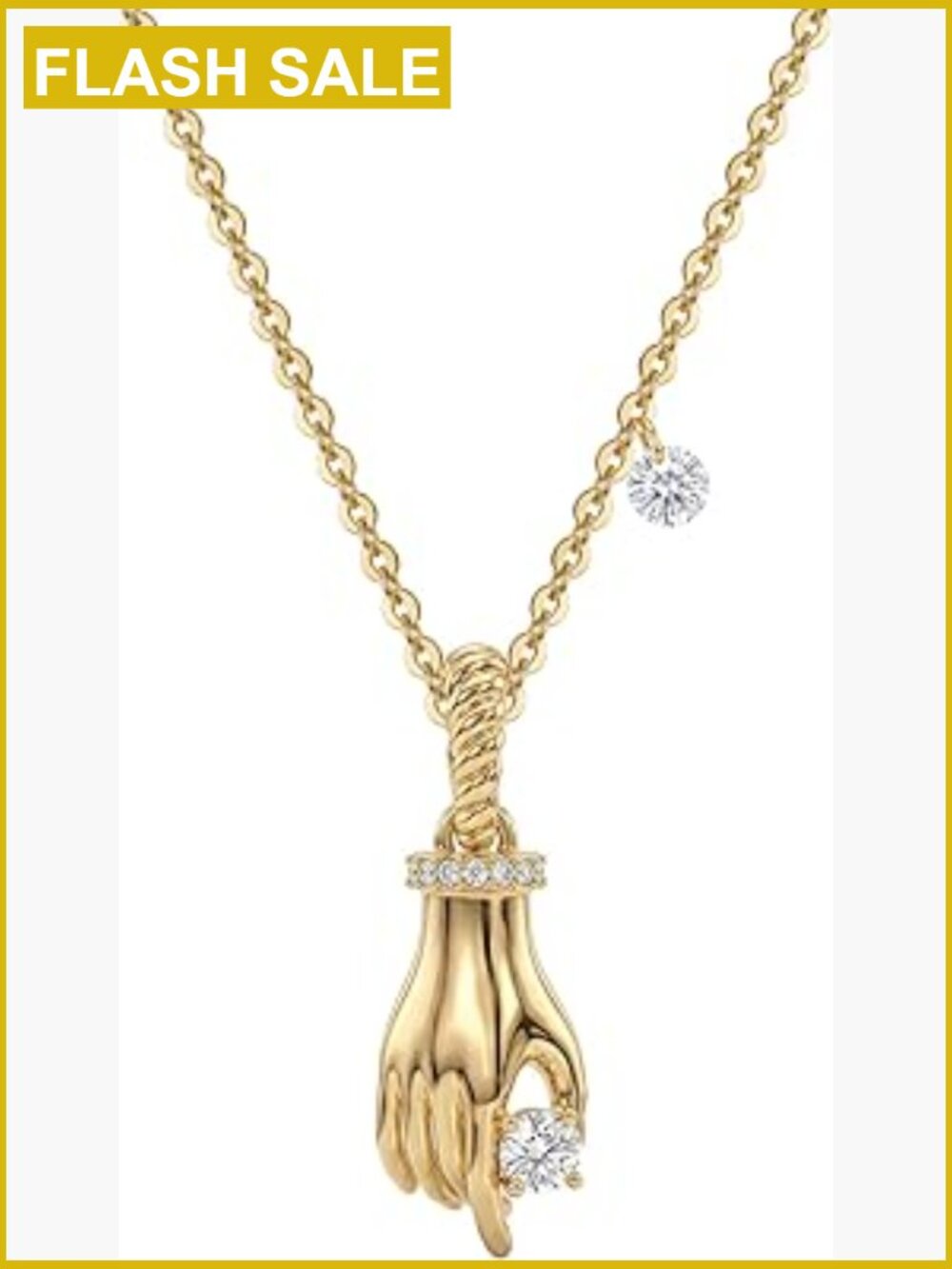 14K Gold Plated Hand Sign Language Pendant Necklace Dainty Charm